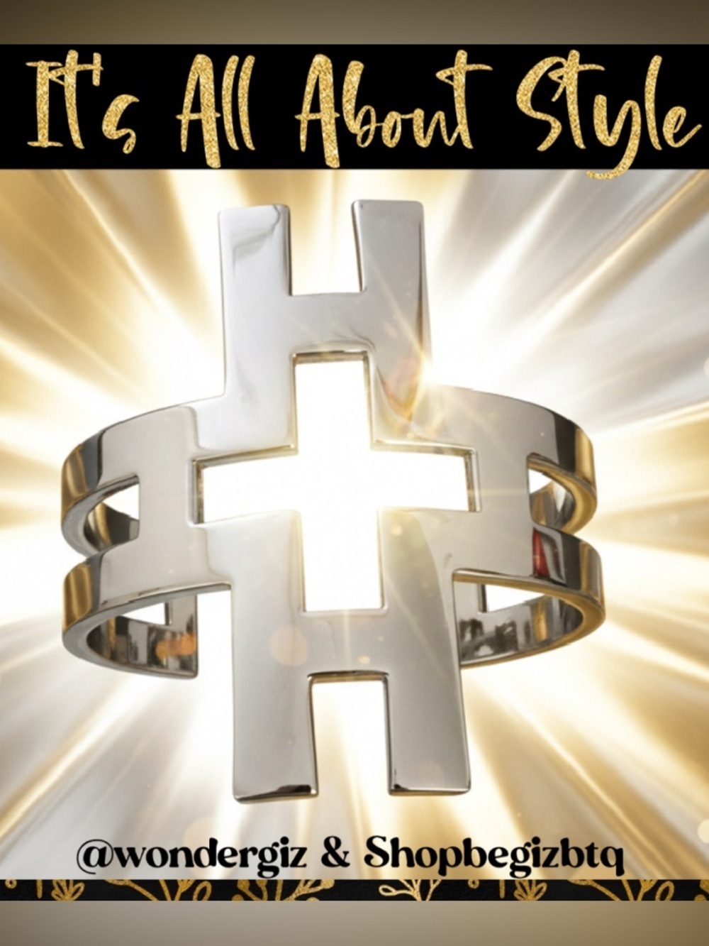 Authentic NWT Tory Burch Bold Statement Polished Silver Hicks LargeCuff Bracelet